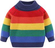 🌈 adorable rainbow stripe sweater pullover for little boys and girls - mud kingdom logo