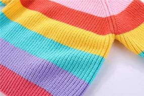 img 1 attached to 🌈 Adorable Rainbow Stripe Sweater Pullover for Little Boys and Girls - Mud Kingdom