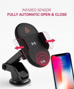 img 3 attached to 📱 Adonit Wireless Car Charger Mount - Qi Certified, Auto Clamping, 7.5W/10W Fast Charging, Vent/Windshield/Dashboard Holder for iPhone Xs/Xs Max/XR/X/8/8 Plus, Samsung S10/S10+/S9/S9+ - Improved SEO!