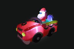 img 1 attached to 🎅 6ft Christmas Inflatable Santa Claus Riding Red Car with Gift Boxes - LED Lights Outdoor Indoor Holiday Decor, Blow up Lighted Yard Decorations, Lawn Inflatables for Home Family Outside