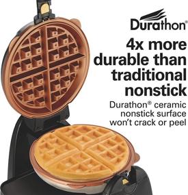 img 2 attached to 🧇 Hamilton Beach 26031 Belgian Waffle Maker: Removable Nonstick Plates, Single Flip, Ceramic Grids, Black