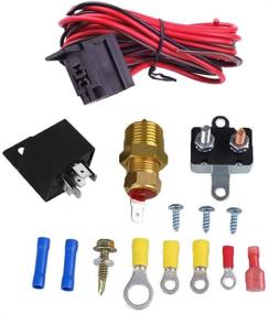 img 4 attached to FAERSI Electric Cooling Fan Thermostat Kit with 185-200 Degree Temperature Sensor Switch and 50 60 AMP Relay Kit