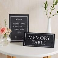 🖤 angel & dove set of 2 black card signs: memory table & please share your special memories here - perfect for funeral condolence book, memorial, celebration of life логотип