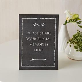 img 2 attached to 🖤 ANGEL & DOVE Set of 2 Black Card Signs: Memory Table & Please Share Your Special Memories Here - Perfect for Funeral Condolence Book, Memorial, Celebration of Life