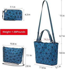 img 3 attached to Stylish Geometric Luminous Crossbody Bags 👜 & Wallets for Women - Holographic Reflective Design