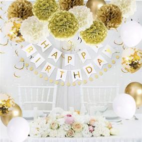 img 2 attached to 🎉 Stunning 49 Pack Gold Happy Birthday Decorations: Perfect for Women and Girls' Birthday Party Decor!