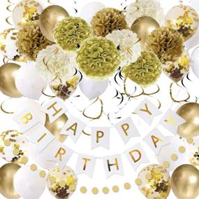 img 4 attached to 🎉 Stunning 49 Pack Gold Happy Birthday Decorations: Perfect for Women and Girls' Birthday Party Decor!