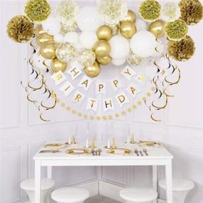 img 3 attached to 🎉 Stunning 49 Pack Gold Happy Birthday Decorations: Perfect for Women and Girls' Birthday Party Decor!