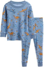 img 3 attached to 🦖 LOKTARC Boys' Dinosaur Pajamas: Cool Sleepwear for Little Explorers