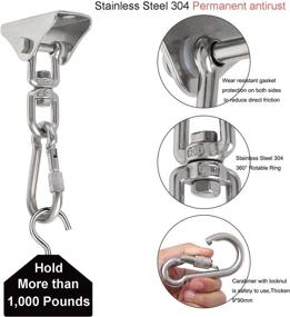 img 1 attached to Hardware Capacity 360°Rotate Stainless Carabiner