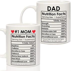 img 3 attached to 🎁 Top-rated Mom Dad Gift Set: Coffee Mugs for Parents, Perfect Mothers Day & Fathers Day Gifts, Birthday & Anniversary Presents from Daughter or Son, Ideal Christmas Mom Dad Gifts