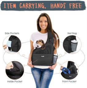 img 2 attached to SlowTon Pet Dog Sling Carrier: Hands-Free Papoose for Small Animals up to 6 lbs - Travel Bag Tote with Breathable Mesh, Hard Bottom, and Adjustable Padded Strap