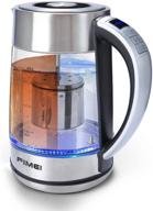 fimei electric tea kettle with tea infuser: fast heating, variable temperature control, led indicator, keep warm & boil-dry protection - 1.7l tea maker логотип