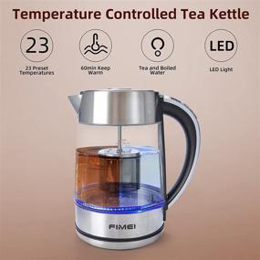 img 2 attached to FIMEI Electric Tea Kettle with Tea Infuser: Fast Heating, Variable Temperature Control, LED Indicator, Keep Warm & Boil-Dry Protection - 1.7L Tea Maker