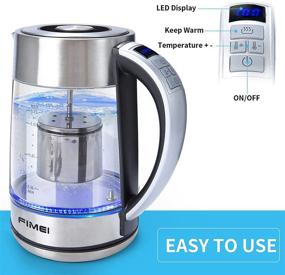 img 1 attached to FIMEI Electric Tea Kettle with Tea Infuser: Fast Heating, Variable Temperature Control, LED Indicator, Keep Warm & Boil-Dry Protection - 1.7L Tea Maker