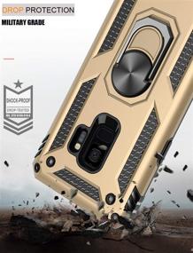 img 1 attached to Protective Gold Phone Case for Samsung Galaxy S9 Plus - Military Grade, 16ft Drop Test, Magnetic Kickstand, Car Mount Holder Compatible