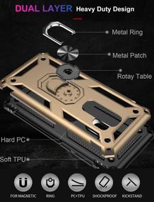 img 3 attached to Protective Gold Phone Case for Samsung Galaxy S9 Plus - Military Grade, 16ft Drop Test, Magnetic Kickstand, Car Mount Holder Compatible