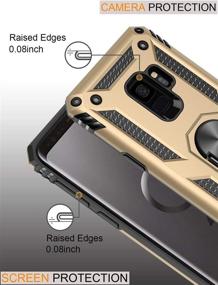 img 2 attached to Protective Gold Phone Case for Samsung Galaxy S9 Plus - Military Grade, 16ft Drop Test, Magnetic Kickstand, Car Mount Holder Compatible