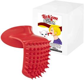 img 4 attached to Lick'em Tongue Cat Brush/Scratcher - Hilarious Novelty White Elephant Gag Gift for Cat Lovers by Fairly Odd Novelties