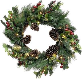 img 4 attached to Red Co Christmas Operated Artificial Seasonal Decor in Wreaths, Garlands & Swags