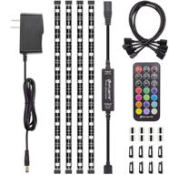 💡 hitlights weatherproof 4 pre-cut 12inch/48inch rgb led strips kit - flexible color changing smd 5050 led accent kit with rf remote, ul-listed 15w power supply and connectors - led strip lights for enhanced lighting effects логотип