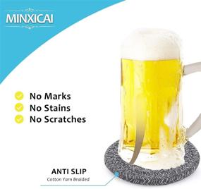 img 3 attached to 🏠 MINXICAI Coasters: Stylish, Absorbent, Heat-Resistant - Perfect for Housewarming!