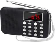 📻 lefon mini digital am fm radio media speaker mp3 music player - black-upgraded version logo