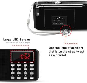img 1 attached to 📻 LEFON Mini Digital AM FM Radio Media Speaker MP3 Music Player - Black-Upgraded Version