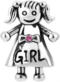 img 2 attached to 👨 LilyJewelry Family Mom Dad Love Boy Girl Charm Beads: Perfect Bracelet Accessories!