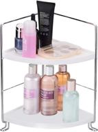 silver stackable 2-tier corner storage shelf organizer for cosmetics, bathroom, kitchen, countertop, vanity logo