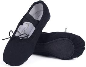 img 4 attached to 🩰 Stylish Ruqiji Ballet Toddlers Canvas Slippers for Girls: Comfortable Shoes and Athletic Footwear