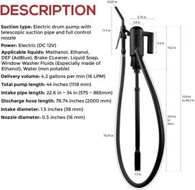 img 3 attached to 🔌 TERAPUMP TReDRUME-CH 110V AC Chemical Electric Telescopic Transfer Drum Pump 4.2GPM for Methanol, Ethanol, DEF ( AdBlue ), Brake Cleaner, and More - Use On 15, 30, and 55 gal with 6.6 ft Discharge Hose