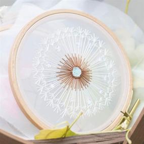img 4 attached to 🧵 Complete Embroidery Kits for Beginners: BENBO Creative Dandelion Hand Embroidery Cross Stitch Needlepoint Crafts with Color Pattern Cloth, Bamboo Hoop, Thread & Tools