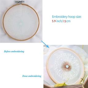 img 2 attached to 🧵 Полные наборы вышивания для начинающих: BENBO Creative Dandelion Hand Embroidery Cross Stitch Needlepoint Crafts с цветной схемой на ткани, бамбуковым кольцом, нитками и инструментами.