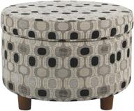 👌 stylish black geo upholstered storage ottoman by homepop - versatile and functional! logo