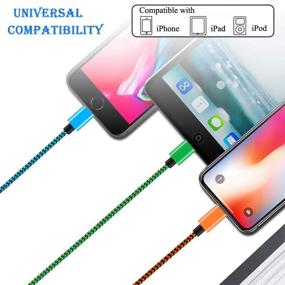 img 3 attached to 🔌 High-Quality iPhone Charger Cord 3ft 3Pack - MFi Certified Lightning Cable for Fast Charging - Durable Nylon Braided - Compatible with iPhone 13 Pro, 12 Pro, 11 Pro, and More - Multicolor