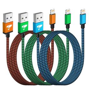 img 4 attached to 🔌 High-Quality iPhone Charger Cord 3ft 3Pack - MFi Certified Lightning Cable for Fast Charging - Durable Nylon Braided - Compatible with iPhone 13 Pro, 12 Pro, 11 Pro, and More - Multicolor