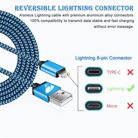 img 2 attached to 🔌 High-Quality iPhone Charger Cord 3ft 3Pack - MFi Certified Lightning Cable for Fast Charging - Durable Nylon Braided - Compatible with iPhone 13 Pro, 12 Pro, 11 Pro, and More - Multicolor