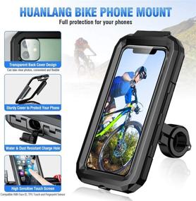 img 3 attached to 🚲 Waterproof Bike Phone Mount Holder for Handlebars - Adjustable 360°, Touch-Screen Compatible - Fits Phones Below 6.8 inch, HUANLANG