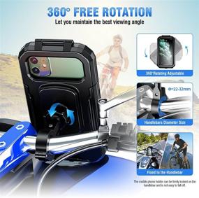 img 1 attached to 🚲 Waterproof Bike Phone Mount Holder for Handlebars - Adjustable 360°, Touch-Screen Compatible - Fits Phones Below 6.8 inch, HUANLANG