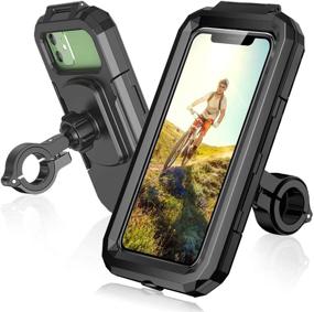 img 4 attached to 🚲 Waterproof Bike Phone Mount Holder for Handlebars - Adjustable 360°, Touch-Screen Compatible - Fits Phones Below 6.8 inch, HUANLANG