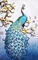 🦚 stunning faraway peacock diamond painting kit - sparkling 5d diamond kits for adults & kids, full drill animal diamond dotz for home wall decor - 40x60cm (blue) logo