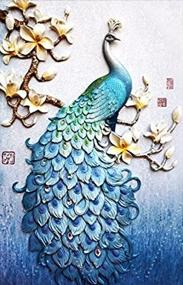 img 1 attached to 🦚 Stunning Faraway Peacock Diamond Painting Kit - Sparkling 5D Diamond Kits for Adults & Kids, Full Drill Animal Diamond Dotz for Home Wall Decor - 40x60cm (Blue)