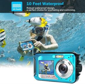 img 2 attached to 📷 Premium Underwater Camera: Full HD 2.7K Waterproof Camera | 48MP Dual Screen, 16X Zoom, Self-Timer (WP01)