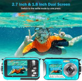 img 1 attached to 📷 Premium Underwater Camera: Full HD 2.7K Waterproof Camera | 48MP Dual Screen, 16X Zoom, Self-Timer (WP01)