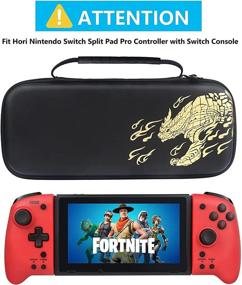 img 3 attached to Hori Split Pad Pro Case - Portable Hard Shell Carrying Bag with Monster Hunter Rise Pattern & 10 Game Card Slots for Nintendo Switch Split Pad Pro Controller - Black