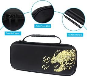 img 1 attached to Hori Split Pad Pro Case - Portable Hard Shell Carrying Bag with Monster Hunter Rise Pattern & 10 Game Card Slots for Nintendo Switch Split Pad Pro Controller - Black