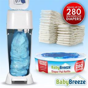 img 3 attached to 👶 1400 Count (5-Pack) BabyBreeze(R) Diaper Pail Refill Bags - Odor Absorbing Diaper Disposal Trash Bags Compatible with Playtex Diaper Genie Pails