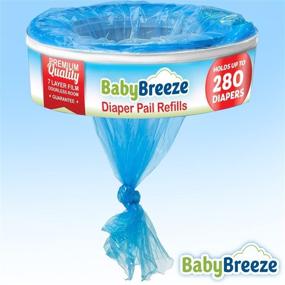 img 2 attached to 👶 1400 Count (5-Pack) BabyBreeze(R) Diaper Pail Refill Bags - Odor Absorbing Diaper Disposal Trash Bags Compatible with Playtex Diaper Genie Pails