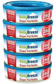 img 4 attached to 👶 1400 Count (5-Pack) BabyBreeze(R) Diaper Pail Refill Bags - Odor Absorbing Diaper Disposal Trash Bags Compatible with Playtex Diaper Genie Pails